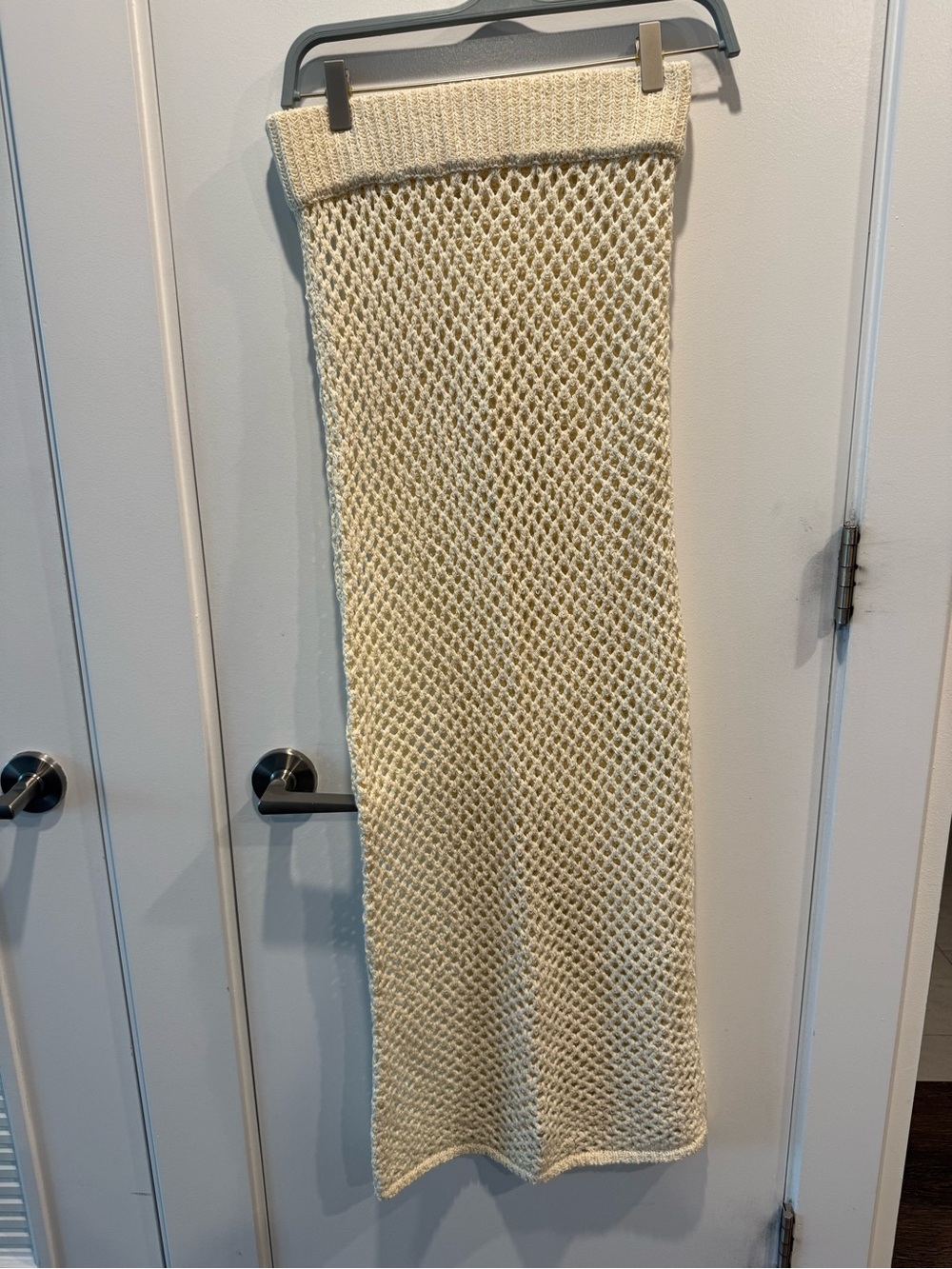 Monday Swimwear cream knit coverup skirt